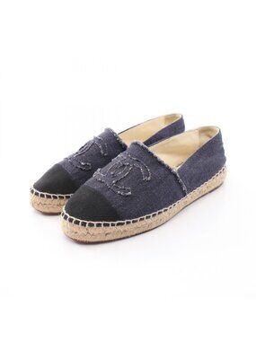 Chanel CC Logo Espadrilles Slip Ons Slipper